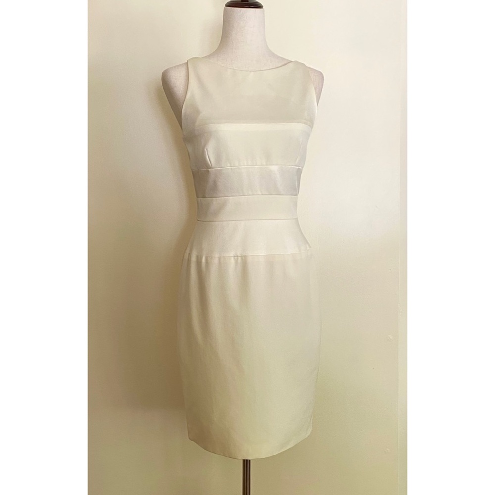 Vintage Gigi by Gillian Pale Yellow Sheath Dress Boat Neck Spring Size 4
